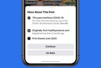Peringatan Facebook saat membagikan artikel COVID-19 (photo/Facebook)