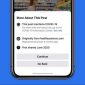 Peringatan Facebook saat membagikan artikel COVID-19 (photo/Facebook)