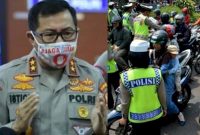 Kakorlantas Polri Irjen Pol. Istiono dan ilustrasi tilang. (ANTARA)