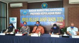 BNNP Kepri saat gelar Press Release Akhir Tahun 2020 di Kantor BNNP Kepri, Nongsa, Kota Batam, Kepri. (IS/inikepri.com)