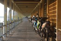 Sejumlah kendaraan roda dua terparkir di dermaga Pulau Penyengat / Foto: Istimewa