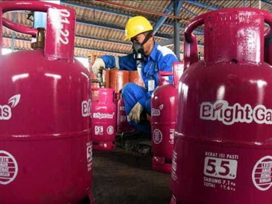 Harga gas elpiji non subsidi kemasan 5.5 dan 12 kg mengalami kenaikan di Tanjungpinang. Foto: Istimewa