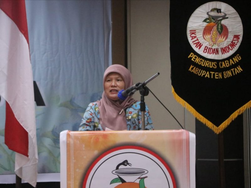 Pengurus cabang Ikatan Bidan Indonesia (IBI) cabang Kabupaten Bintan di Hotel Comforta Tanjungpinang, resmi dilantik, Kamis (13/1) pagi. Foto: Istimewa