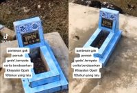 Viral! Penampakan makam Upin dan Ipin bikin netizen heran. Foto: TikTok