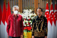 Presiden Joko Widodo menerima kunjungan Perdana Menteri (PM) Singapura, Lee Hsien Loong, di The Sanchaya Resort Bintan, Kabupaten Bintan, Provinsi Kepulauan Riau, Selasa, 25 Januari 2022. Foto: Biro Pers, Media, dan Informasi Sekretariat Presiden