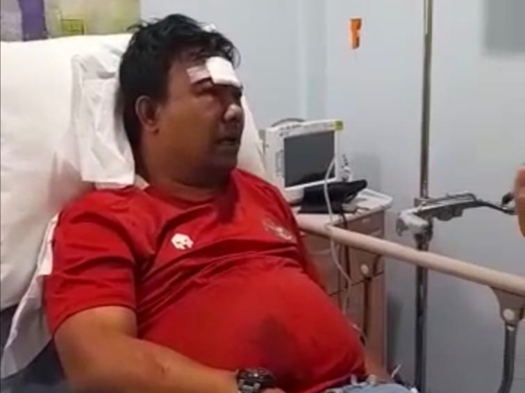 Ketua umum DPP KNPI Haris Pertama menjadi korban pengeroyokan dari sekelompok OTK. Foto: Istimewa