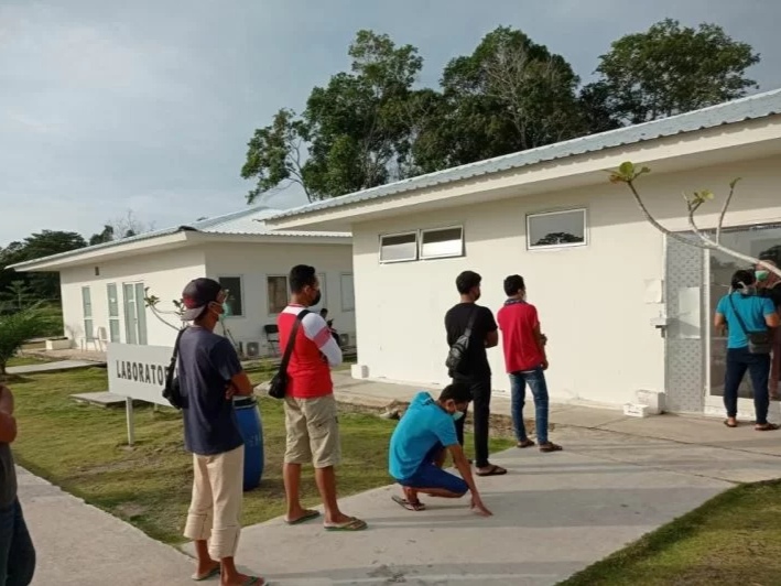 Satgas Khusus (Satgassus) PMI menyampaikan jumlah pasien COVID-19 di RSKI Pulau Galang, Batam, Kepri bertambah menjadi 374 orang. Foto: ANTARA