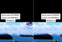 Unggahan viral di TikTok Singapura Terlihat dari Batam dengan kamera Ponsel. Foto: TikTok