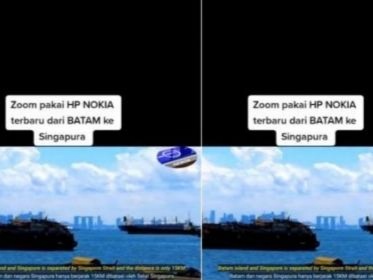 Unggahan viral di TikTok Singapura Terlihat dari Batam dengan kamera Ponsel. Foto: TikTok