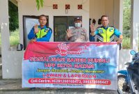 Kanit Binmas Polsek Kawasan Bandara Hang Nadim BRIPKA Ari Aspani memberikan sosialisasi himbauan sosialisi Saber Pungli kepada petugas Ditpam yang sedang melaksanakan Piket Jaga. Foto: Dok. Polsek Kawasan Bandara Hang Nadim Batam