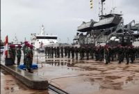 Sebanyak 88 prajurit Marinir dari Batalyon Infanteri 10/Satria Bhumi Yudha (Yonif 10/SBY) dikirim ke 3 pulau yang berada di daerah perbatasan wilayah barat Negara Kesatuan Republik Indonesia. Foto: ANTARA