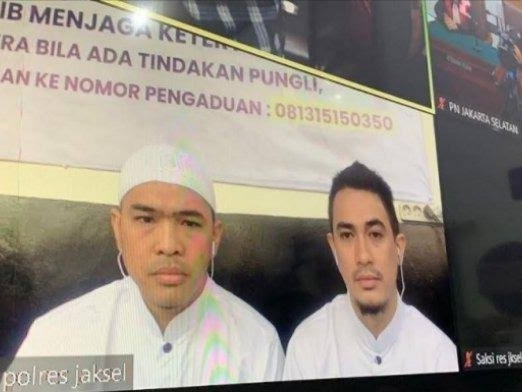 Putra Siregar dan Rico Valentino saat menjalani sidang secara virtual. Foto: Istimewa 