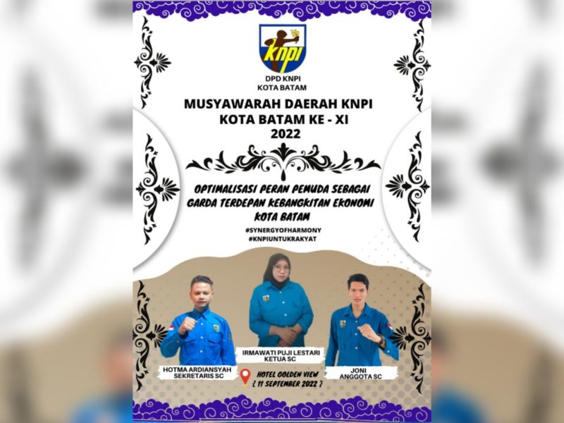 Musda ke-XI KNPI Kota Batam siap digelar. Foto: Istimewa 