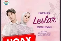 Beredar poster bertajuk 'Konser Cinta Leslar Bersemi Kembali'. Foto: Twitter 