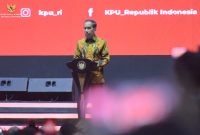 Presiden Joko Widodo dalam Rapat Konsolidasi Nasional Kesiapan Pelaksanaan Pemilu Serentak Tahun 2024, yang digelar di Ancol Beach City, Jakarta. Foto: Biro Setpres 