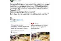 Unggahan misinformasi yang mempertanyakan upaya negara untuk menindak KKB karena menyerang jemaah masjid di Indonesia. Faktanya, kejadian tersebut terjadi di Nigeria. Foto: Twitter