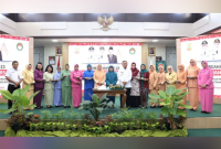 Dharma Wanita Persatuan (DWP) Kota Tanjungpinang menggelar peringatan Hari Ulang Tahun (HUT) ke-23 DWP, di aula Sultan Sulaiman Badrul Alamsyah, kantor wali kota Tanjungpinang, Kepri, Rabu 7 Desember 2022. Foto: Kominfo Tanjungpinang 