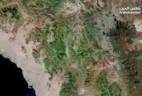 Tangkapan layar citra satelit yang menunjukkan kawasan di barat Kota Madinah berubah menjadi hijau. Foto: Arabia Weather