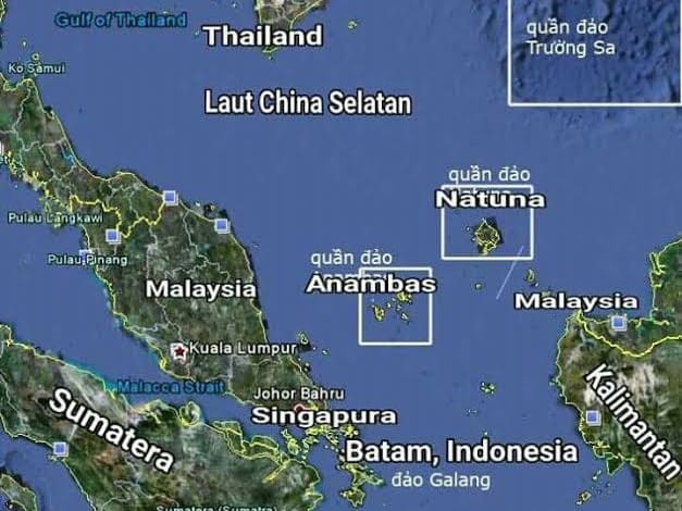 Peta Kabupaten Natuna dan Kabupaten Kepulauan Anambas. Foto:Istimewa