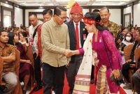 Amsakar Achmad saat menghadiri syukuran PSBI di Golden Prawn C, Minggu (19/2/2023). Foto: MC Batam
