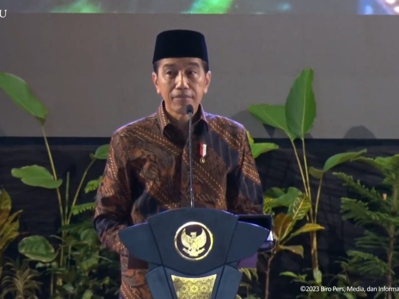 Presiden Joko Widodo (Jokowi) ketika membuka Muktamar XVIII Pemuda Muhammadiyah di Kota Balikpapan, Kalimantan Timur (Kaltim) pada Rabu (22/2/2023). Foto: Biro Setpres