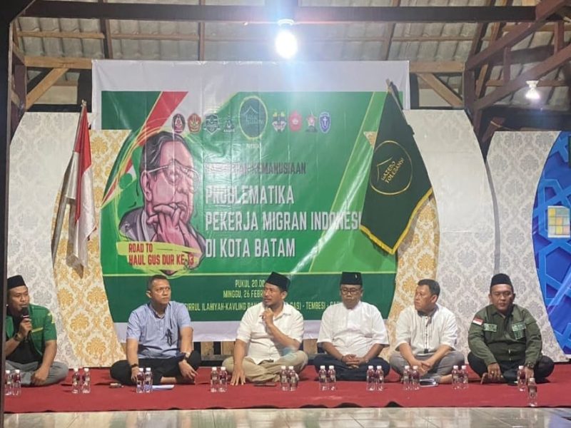 Ketua DPRD Kota Batam Nuryanto SH MH disela-sela Sarasehan Kemanusiaan bertema 'Problematika Pekerja Migran Indonesia di Kota Batam' yang digelar di Pondok Pesantren Sirrul Ilahiyah, kavling Panaran, Tembesi, Batam pada Minggu (26/2/2023) malam. Foto: INIKEPRI.COM 