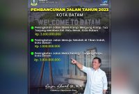 Flayer Pembanguan Jalan tahun 2023 di Kota Batam. Foto: Diskominfo Kepri 