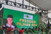 Deklarasi Ganjar Pranowo sebagai capres yang didukung PPP. Deklarasi digelar di Sleman, Rabu (26/4/2023). Foto: suarajogja.id/Hiskia Andika Weadcaksana
