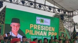 Deklarasi Ganjar Pranowo sebagai capres yang didukung PPP. Deklarasi digelar di Sleman, Rabu (26/4/2023). Foto: suarajogja.id/Hiskia Andika Weadcaksana
