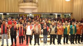 Wakil Wali Kota Batam Amsakar Achmad turut hadir dalam Pelantikan Dewan Pimpinan Cabang Pemuda Merga Silima Se- Kota Batam di Ballroom Pacifik Hotel Lantai 9, Batu Ampar, Minggu (30/4/2023) malam. Foto: MC Batam 