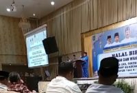 Halalbihalal yang digelar Pemko Batam dengan menggunakan APBD menjadi ajang kampanye pemenangan anak Wali Kota Batam. Foto: Tangkapan Layar 