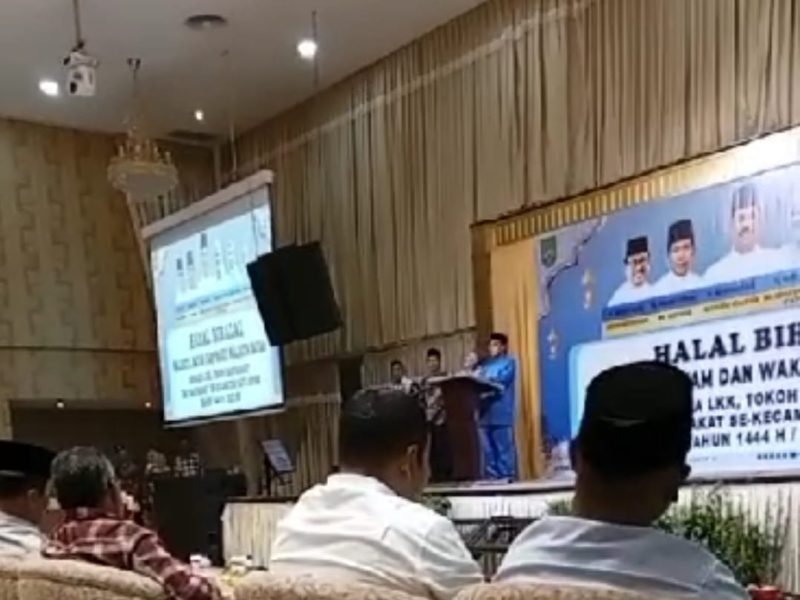 Halalbihalal yang digelar Pemko Batam dengan menggunakan APBD menjadi ajang kampanye pemenangan anak Wali Kota Batam. Foto: Tangkapan Layar 
