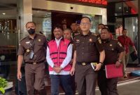 Menteri Komunikasi dan Informatika (Menkominfo) Johnny G Plate selesai menjalani pemeriksaan kasus korupsi BAKTI Kominfo. Foto/MPI