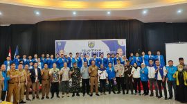 Pengurus DPD KNPI Kabupaten Konawe periode 2023-2026 berfoto bersama dengan tamu undangan. Foto: INIKEPRI.COM 