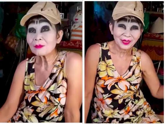 Xaon, wanita Vietnam yang bermake up tebal selama 30 tahun. Foto:Istimewa 