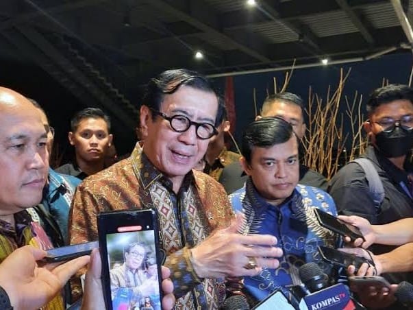 Menteri Hukum dan Hak Asasi Manusia (Menkumham) Yasonna H. Laoly di Discovery Hotel Ancol, Jakarta, Kamis (1/6/2023). Foto: ANTARA/Fath Putra Mulya