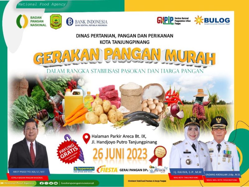 Dinas Pertanian, Pangan dan Perikanan (DP3) Kota Tanjungpinang, akan menggelar gerakan pangan murah di halaman parkir Areca Batu IX, Jalan Handjoyo Putro. Foto: Diskominfo Tanjungpinang 