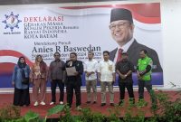 Pembacaan deklarasi Gema Kopri Kota Batam mendukung Anies Baswedan di Pilpres 2024 mendatang. Foto: INIKEPRI.COM 