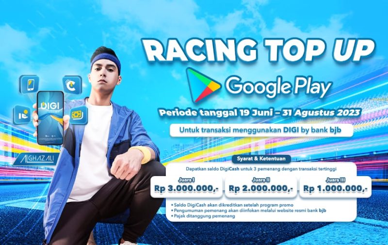 Aplikasi DIGI by bank bjb kini bisa digunakan untuk melakukan top up Google Play secara mudah dan praktis. Para pengguna smartphone bisa langsung melakukan aktivasi aplikasi favorit dalam genggaman. Foto: bank bjb untuk INIKEPRI.COM 