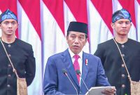 Presiden RI Joko Widodo menyampaikan RUU APBN 2024 dan Nota Keuangan di Gedung Nusantara, Kompleks Parlemen, Senayan, Jakarta, Rabu (16/8/2023). Foto: SC Youtube Sekretariat Presiden