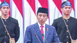 Presiden RI Joko Widodo menyampaikan RUU APBN 2024 dan Nota Keuangan di Gedung Nusantara, Kompleks Parlemen, Senayan, Jakarta, Rabu (16/8/2023). Foto: SC Youtube Sekretariat Presiden