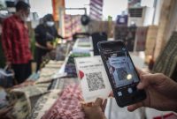 Sistem pembayaran QRIS. Foto:  ANTARA 