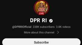 Tampilan akun Youtube DPR RI yang diretas. Foto: Tangkapan Layar 