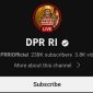 Tampilan akun Youtube DPR RI yang diretas. Foto: Tangkapan Layar 