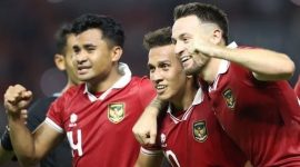 Skuad Timnas Indonesia merayakan gol Egy Maulana Vikri (tengah) ke gawang Turkmenistan di laga FIFA Matchday di Gelora Bung Tomo, Surabaya, Jumat (08/09/2023) malam WIB. Foto :PSSI