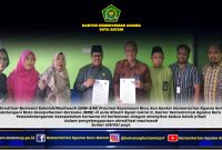 Badan Akreditasi Nasional Sekolah/Madrasah (BAN-S/M) Provinsi Kepulauan Riau dan Kantor Kementerian Agama Kota Batam menandatangani Nota Kesepahaman Bersama (NKB) di aula Khudri Syam lantai II, Kantor Kementerian Agama Kota Batam. Penandatanganan kesepakatan bersama ini berkenaan dengan sinergitas kedua belah pihak dalam penyelenggaraan akreditasi madrasah, Jumat (8/9/2023). Foto: Kemenag Kepri 