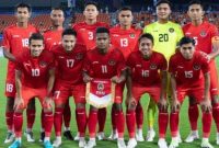 Starting eleven Timnas U24 Indonesia saat melawan Kirgistan di Asian Games 2022. Indonesia melawan Uzbekistan di babak 16 besar, Kamis (28/9/2023). Foto: Istimewa 