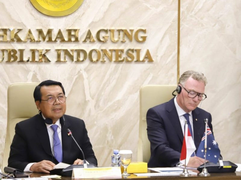 Ketua Mahkamah Agung (MA), M.Syarifuddin saat membuka secara resmi kegiatan webinar internasional tentang Inovasi dan Capaian Peningkatan Akses Keadilan di Mahkamah Agung, Jakarta. Foto: Dok. MA