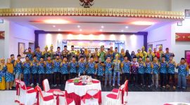 Pj. Wali Kota Tanjungpinang, Hasan, S.Sos menghadiri pelantikan pengurus daerah Kerukunan Bubuhan Banjar (KBB) Kota Tanjungpinang periode 2023-2028, di Gedung Wanita Tun Fatimah, Senggarang, Sabtu (30/9/2023). Foto: Diskominfo Tanjungpinang 
