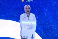 Kepala Badan Meteorologi, Klimatologi, dan Geofisika (BMKG) Dwikorita Karnawati saat menyampaikan paparannya di acara The 2nd SCM, di Intercontinental Bali Resort, Jimbaran, Bali, Kamis (12/10/2023). Foto: Istimewa 